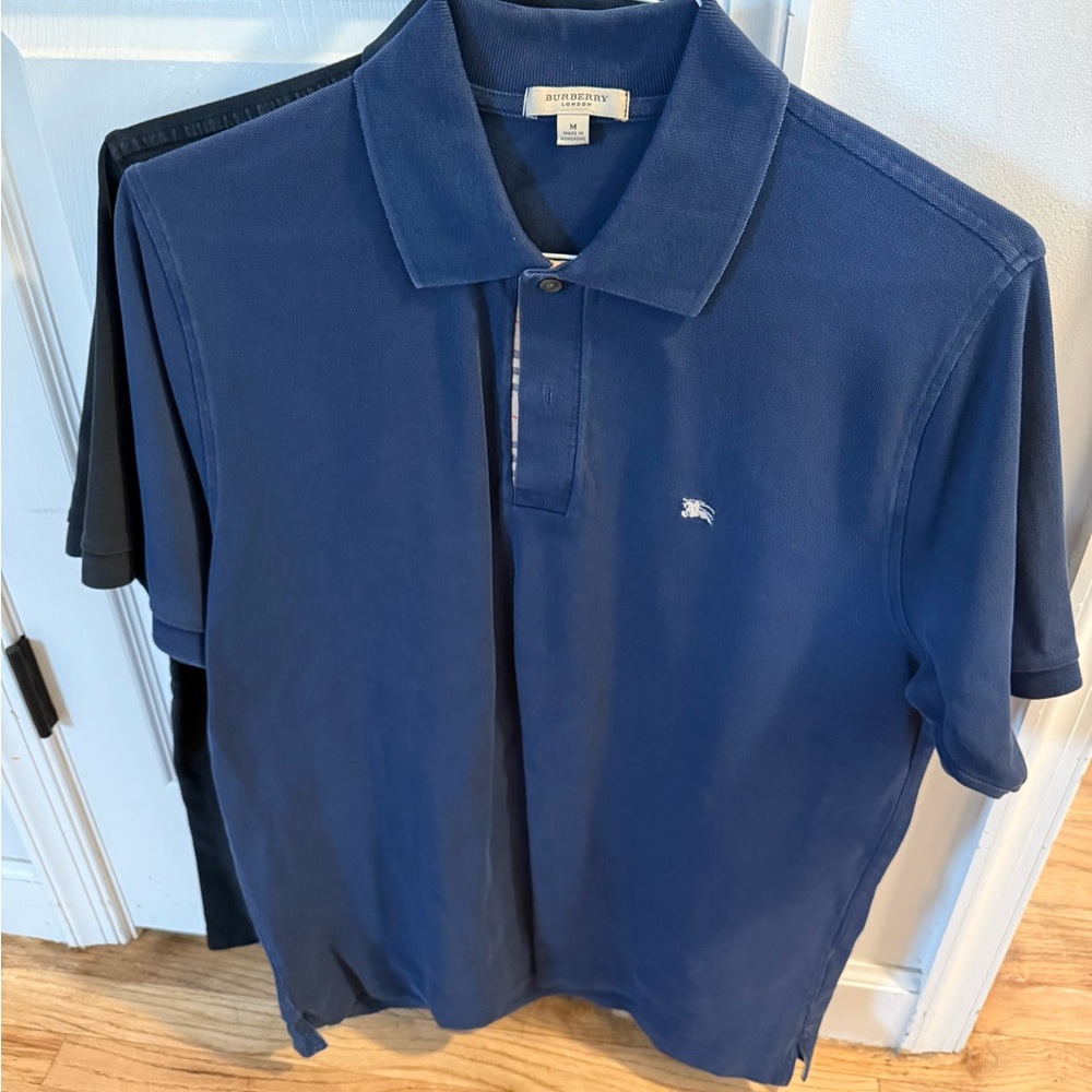 Burberry Navy Blue Polo Shirt for Men